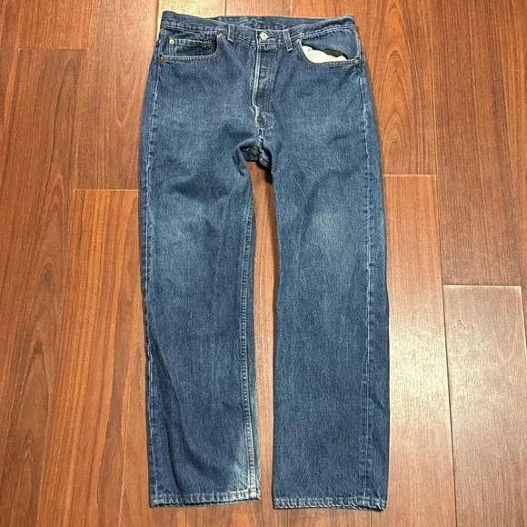 Vintage Levi's 501 USA BlueButton Fly Jeans Size Mens 38x 30